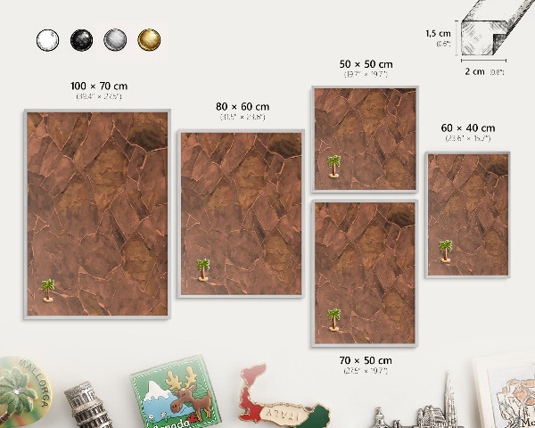 Dekoratives Magnetboard aus Metall in Silberrahmen Steinstruktur