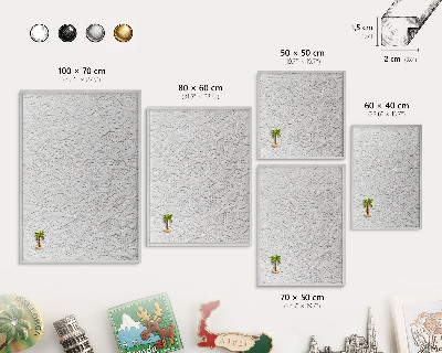 Dekoratives Magnetboard aus Metall in Silberrahmen Durchbrochene Eleganz