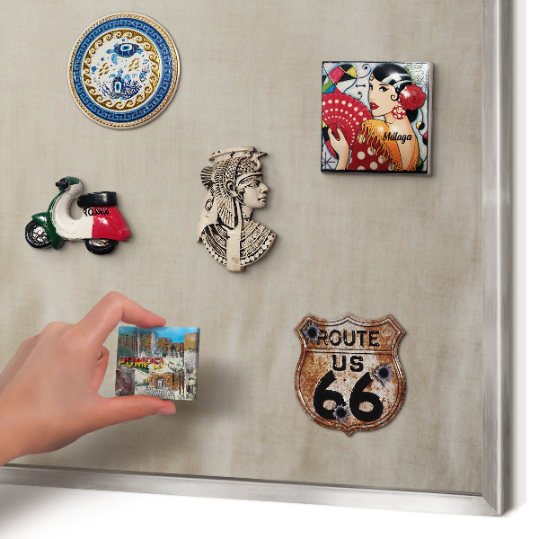 Metalltafel für Magnete mit silbernem Rahmen Beige ruhig