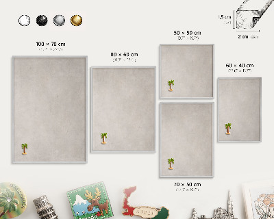 Dekoratives Magnetboard aus Metall in Silberrahmen Graue Eleganz