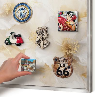 Metalltafel für Magnete mit silbernem Rahmen Pastellblumen