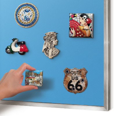 Metalltafel für Magnete mit silbernem Rahmen Blaues Wasser