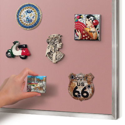Metalltafel für Magnete mit silbernem Rahmen Pastellrosa