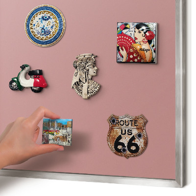 Metalltafel für Magnete mit silbernem Rahmen Pastellrosa