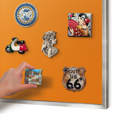 Metalltafel für Magnete mit silbernem Rahmen Kräftiges Orange
