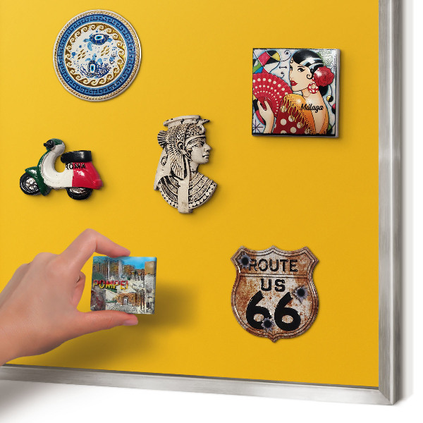 Metalltafel für Magnete mit silbernem Rahmen Leuchtendes Orange