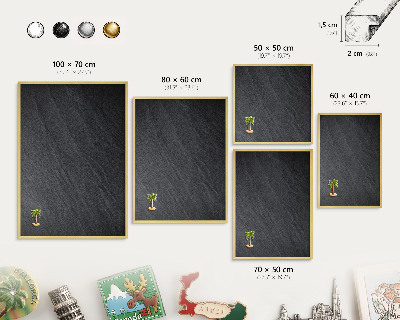 Magnettafel dekorativ bedruckt mit goldenem Rahmen Graue Textur