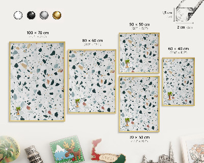 Magnettafel für Urlaubsmagnete in Goldrahmen Dynamische Muster