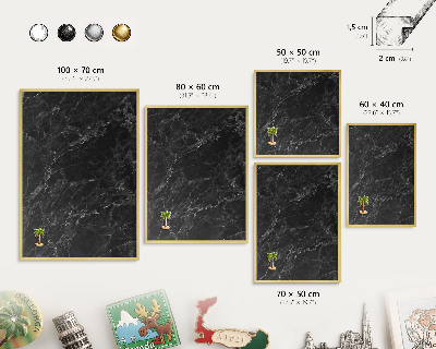 Magnettafel dekorativ bedruckt mit goldenem Rahmen Marmor-Eleganz