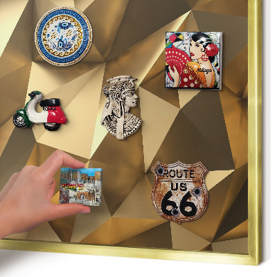 Magnettafel dekorativ bedruckt mit goldenem Rahmen Warme Geometrie