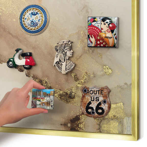 Magnettafel dekorativ bedruckt mit goldenem Rahmen Eleganter Glanz