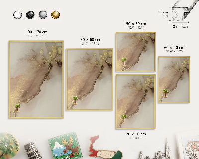 Magnettafel dekorativ bedruckt mit goldenem Rahmen Eleganter Glanz