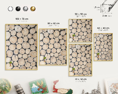 Magnettafel für Urlaubsmagnete in Goldrahmen Holzstruktur