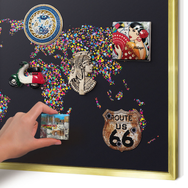 Magnettafel dekorativ bedruckt mit goldenem Rahmen Farbkarte