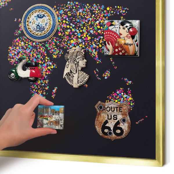Magnettafel dekorativ bedruckt mit goldenem Rahmen Farbkarte