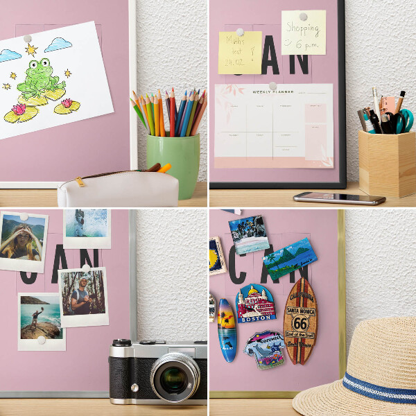 Magnettafel für Urlaubsmagnete in Goldrahmen Motivation jeden Tag