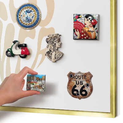 Magnettafel für Urlaubsmagnete in Goldrahmen Hallo Sommer!
