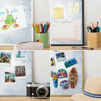 Magnettafel für Urlaubsmagnete in Goldrahmen Floristische Eleganz