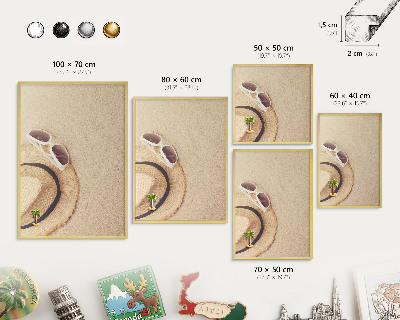 Magnettafel dekorativ bedruckt mit goldenem Rahmen Sommerstrand