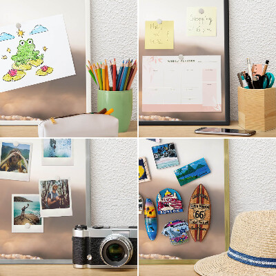 Magnettafel für Urlaubsmagnete in Goldrahmen Retro-Reisen