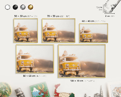 Magnettafel für Urlaubsmagnete in Goldrahmen Retro-Reisen