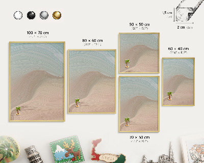 Magnettafel für Urlaubsmagnete in Goldrahmen Pastellwirbel