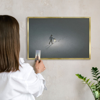 Magnettafel dekorativ bedruckt mit goldenem Rahmen Nachtwanderung