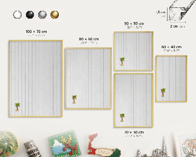 Magnettafel für Urlaubsmagnete in Goldrahmen Whiteboards