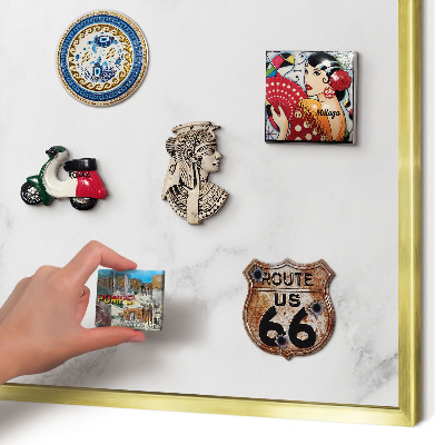 Magnettafel dekorativ bedruckt mit goldenem Rahmen Eleganter Marmor