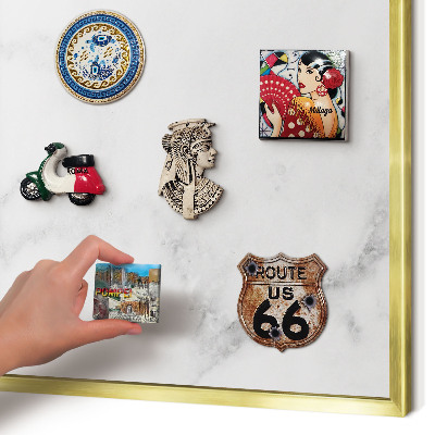 Magnettafel dekorativ bedruckt mit goldenem Rahmen Eleganter Marmor