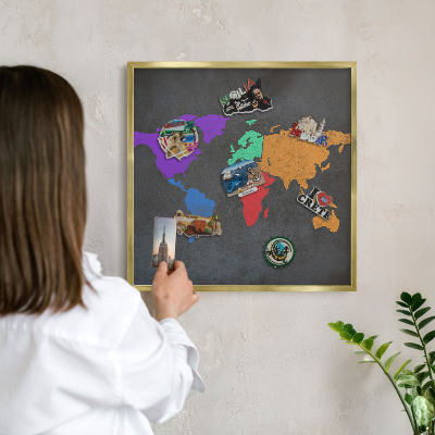 Magnettafel dekorativ bedruckt mit goldenem Rahmen Farbkarte