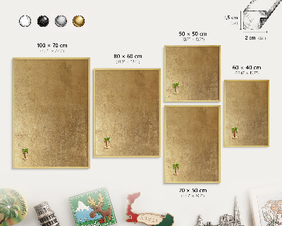 Magnettafel dekorativ bedruckt mit goldenem Rahmen Gelbe Textur