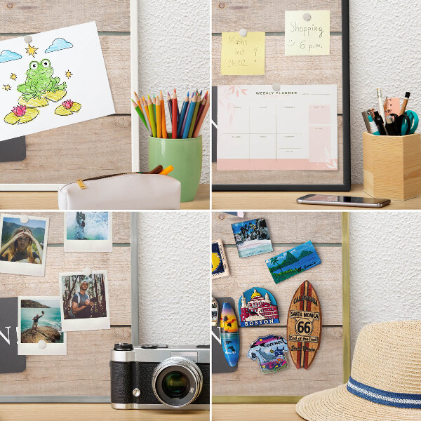 Magnettafel für Urlaubsmagnete in Goldrahmen Motivation jeden Tag