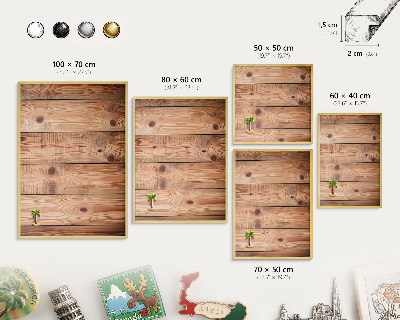 Magnettafel dekorativ bedruckt mit goldenem Rahmen Holzbretter