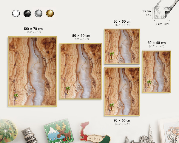 Magnettafel dekorativ bedruckt mit goldenem Rahmen Eleganz aus Holz