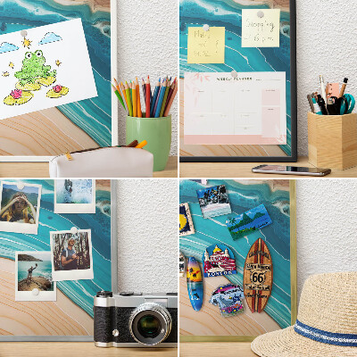 Magnettafel für Urlaubsmagnete in Goldrahmen Erdschichten