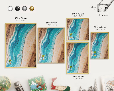 Magnettafel für Urlaubsmagnete in Goldrahmen Erdschichten