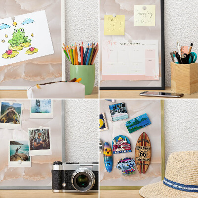 Magnettafel für Urlaubsmagnete in Goldrahmen Subtile Wellen