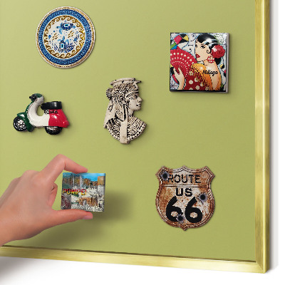 Magnettafel dekorativ bedruckt mit goldenem Rahmen Grüner Vintage-Stil