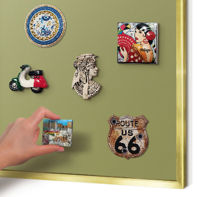Magnettafel für Urlaubsmagnete in Goldrahmen Grünes Gras
