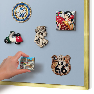 Magnettafel dekorativ bedruckt mit goldenem Rahmen Pastellblau