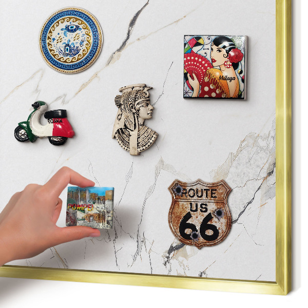 Magnettafel dekorativ bedruckt mit goldenem Rahmen Moderne Eleganz