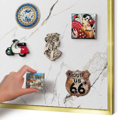 Magnettafel dekorativ bedruckt mit goldenem Rahmen Moderne Eleganz