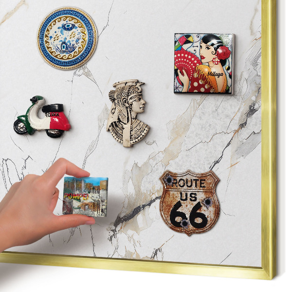 Magnettafel dekorativ bedruckt mit goldenem Rahmen Moderne Eleganz