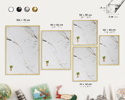 Magnettafel dekorativ bedruckt mit goldenem Rahmen Moderne Eleganz