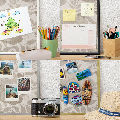 Magnettafel für Urlaubsmagnete in Goldrahmen Vintage-Blumen