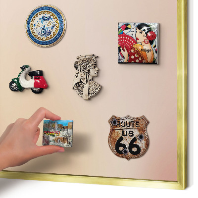 Magnettafel dekorativ bedruckt mit goldenem Rahmen Zartes Beige