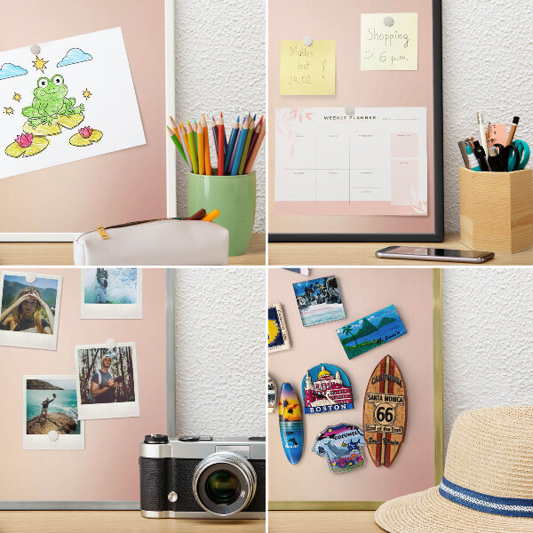 Magnettafel dekorativ bedruckt mit goldenem Rahmen Zartes Beige