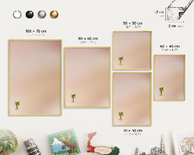 Magnettafel dekorativ bedruckt mit goldenem Rahmen Zartes Beige