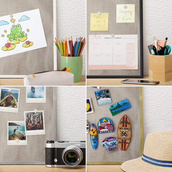 Magnettafel dekorativ bedruckt mit goldenem Rahmen Beige ruhig